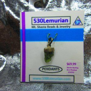 Moldavite Sterling Silver .925 Gemstone Pendant
